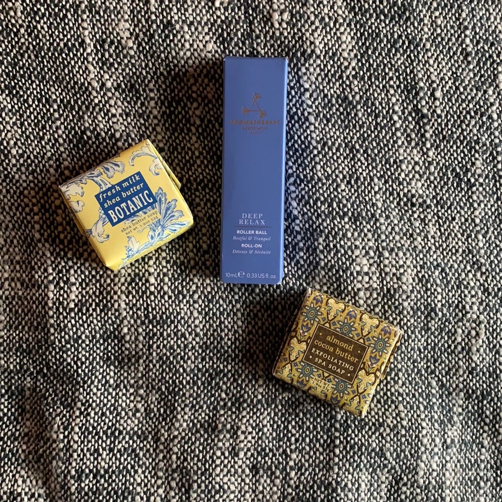 Lux essential oil roller and French soaps